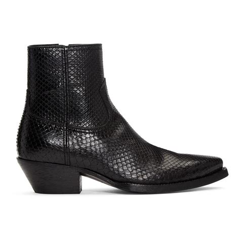 ysl lukas boots|Saint Laurent Black Python Lukas Boots for Men .